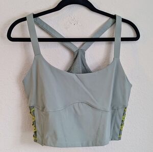 Adore Me Mel Vitality Lined Green Criss Cross Detail Longline Sports Bra Sz L